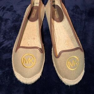 Michael Kors Tan and Gold Espadrilles